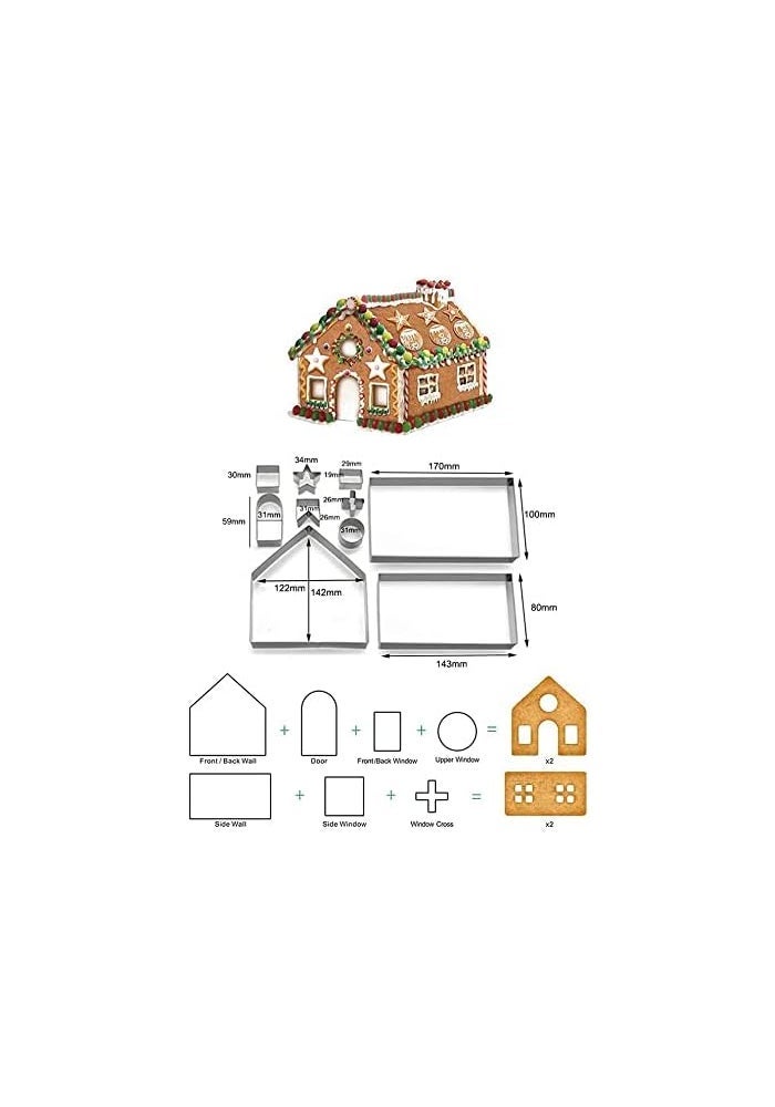 Hovillage 3D Gingerbread House Cookie Cutter Set - Image 4